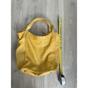Vintage Gianni Notaro Tote Hobo Bag Mustard Genuine Leather Made In Italy